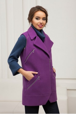 Пальто-жилет фиолетовое