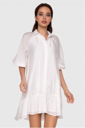 Платье-рубашка белое