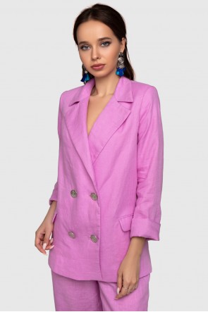 Пиджак льняной розовый