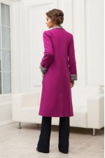 Пальто шерстяное розовое